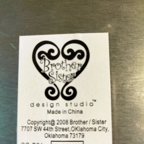 Brother Sister Cookie Tin Merry Christmas Happy New Year REd Green Canister - Picture 6 of 6